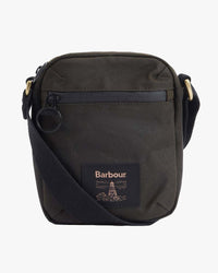 Barbour Heritage Field Waxed Crossbody Bag - Olive / Black