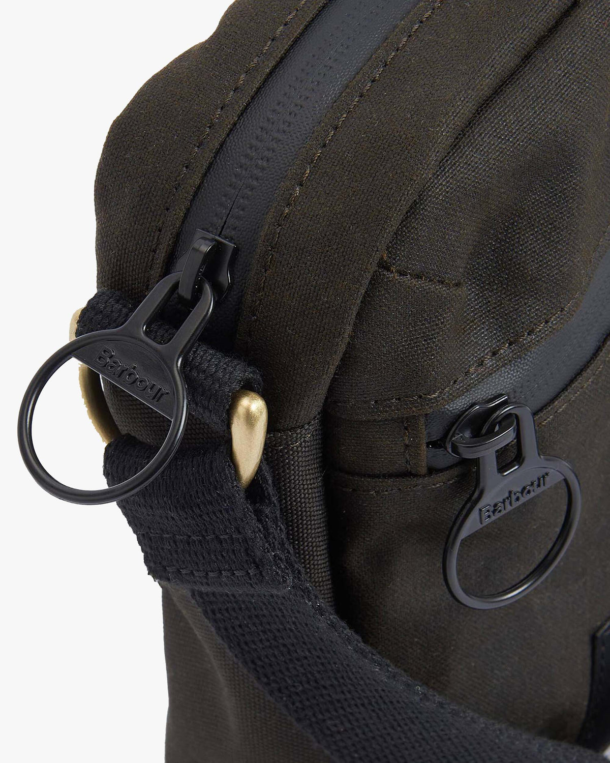 Barbour Heritage Field Waxed Crossbody Bag - Olive / Black