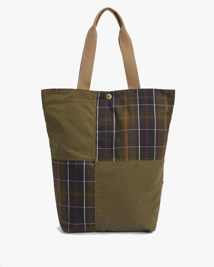 Barbour Heritage Transport Patchwork Tote Bag - Dusky Green