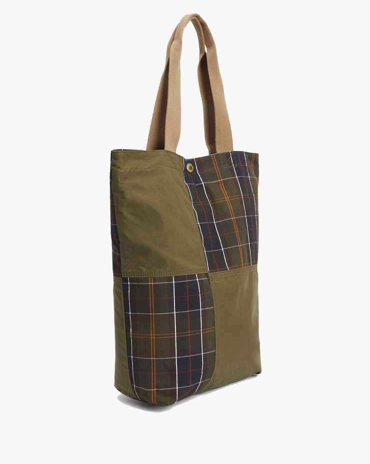 Barbour Heritage Transport Patchwork Tote Bag - Dusky Green