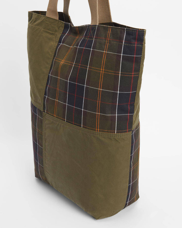 Barbour Heritage Transport Patchwork Tote Bag - Dusky Green