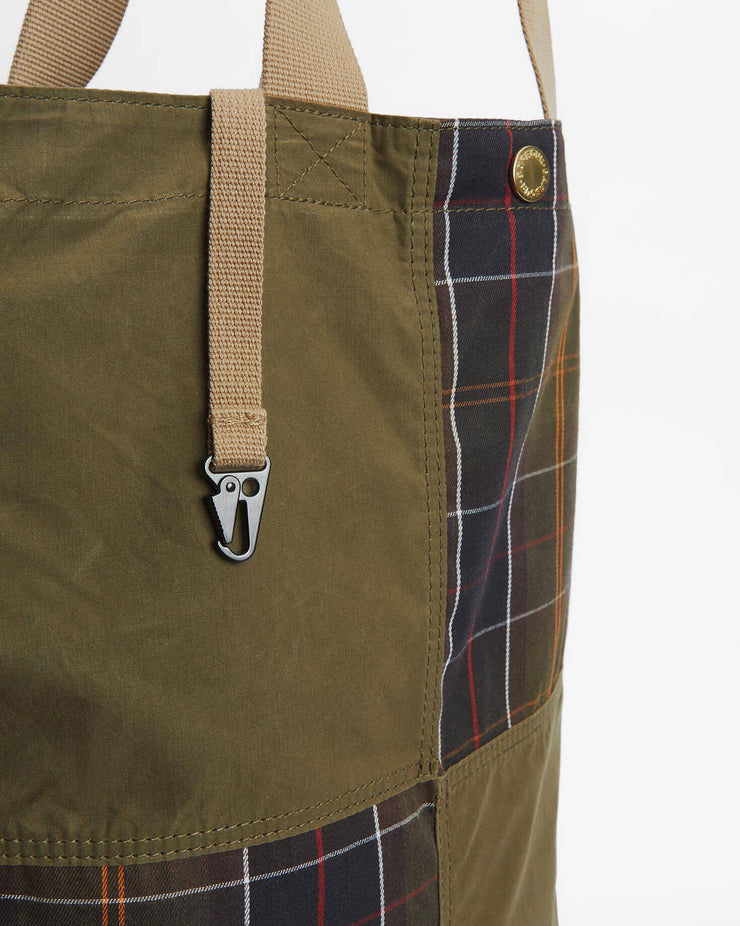 Barbour Heritage Transport Patchwork Tote Bag - Dusky Green