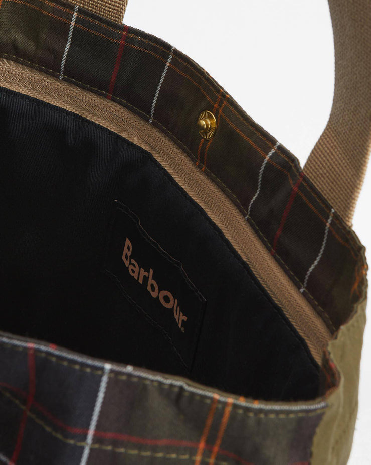 Barbour Heritage Transport Patchwork Tote Bag - Dusky Green