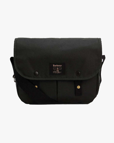 Barbour Heritage Field Waxed Riever Crossbody Bag - Sage