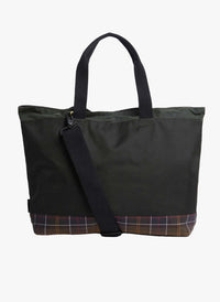 Barbour Heritage Field Waxed Tote Bag - Sage / Classic