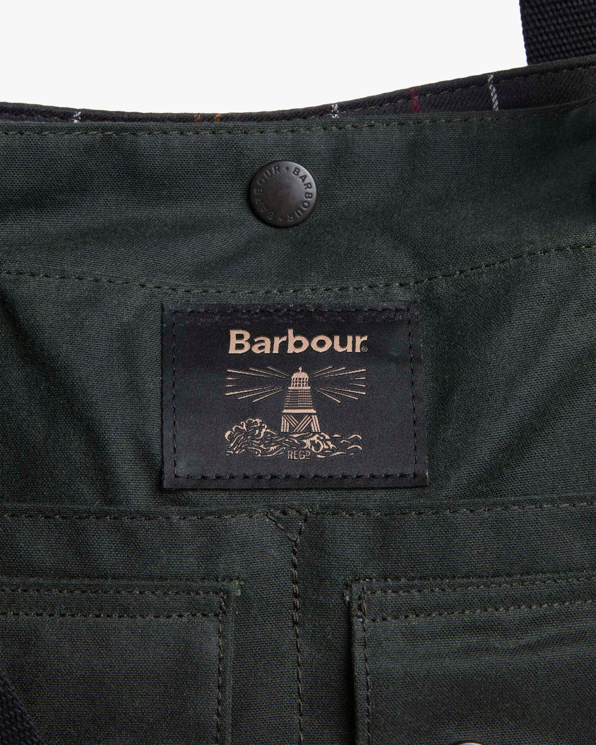 Barbour Heritage Field Waxed Tote Bag - Sage / Classic