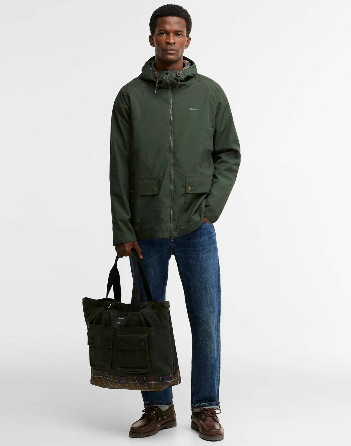 Barbour Heritage Field Waxed Tote Bag - Sage / Classic
