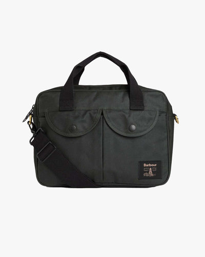 Barbour Heritage Field Waxed Laptop Bag - Sage