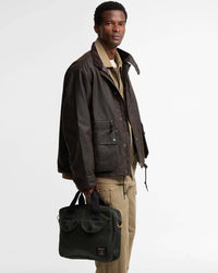 Barbour Heritage Field Waxed Laptop Bag - Sage