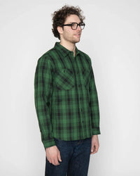 Unbranded UBS430 14oz Ultra Heavyweight Flannel Work Shirt - Green | The Unbranded Brand Shirts | JEANSTORE