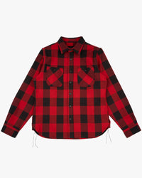Unbranded UBS432 14oz Ultra Heavyweight Flannel Work Shirt - Red