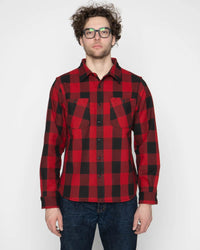Unbranded UBS432 14oz Ultra Heavyweight Flannel Work Shirt - Red
