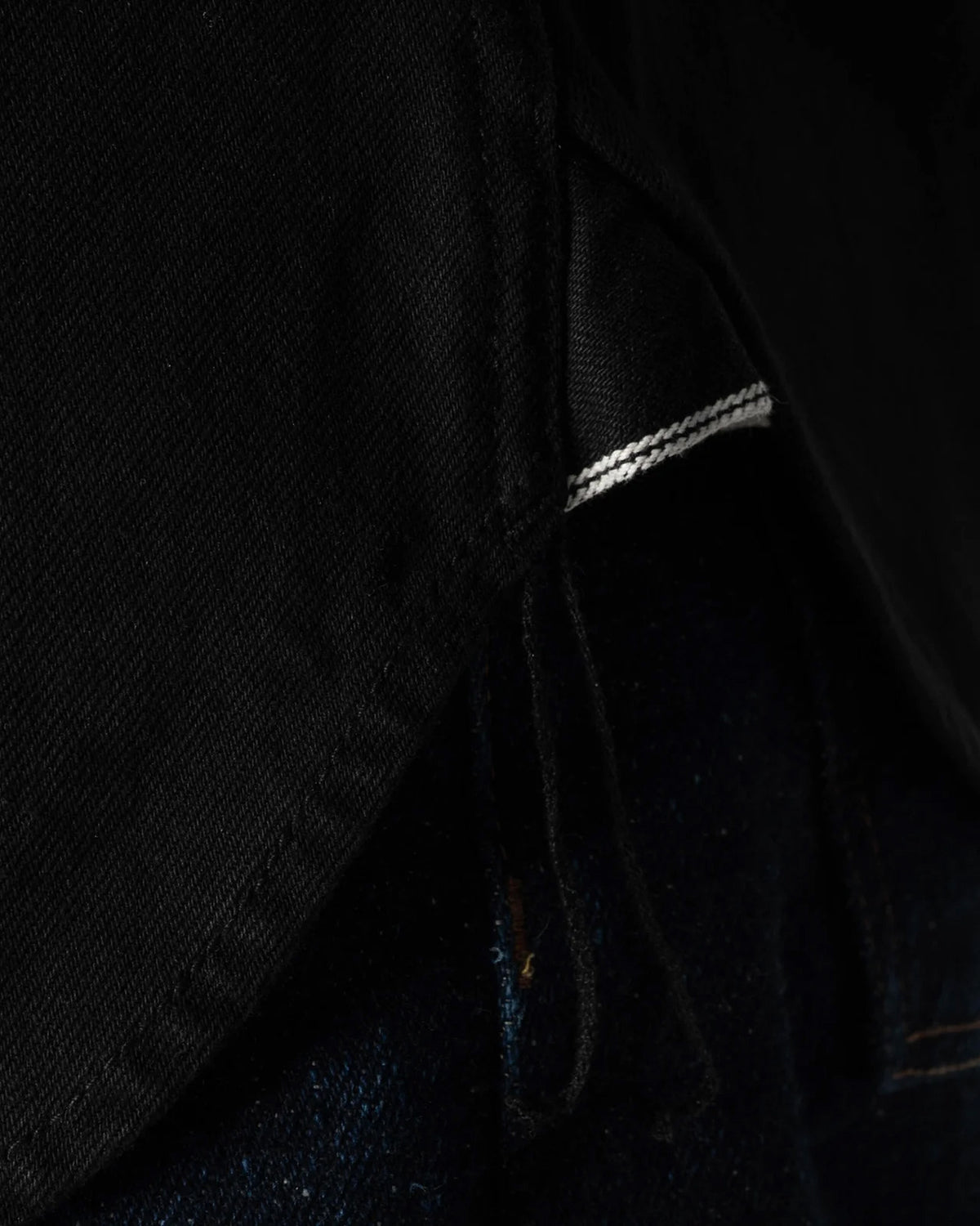 Unbranded UBS433 12oz Selvedge Work Shirt - Solid Black | The Unbranded Brand Shirts | JEANSTORE
