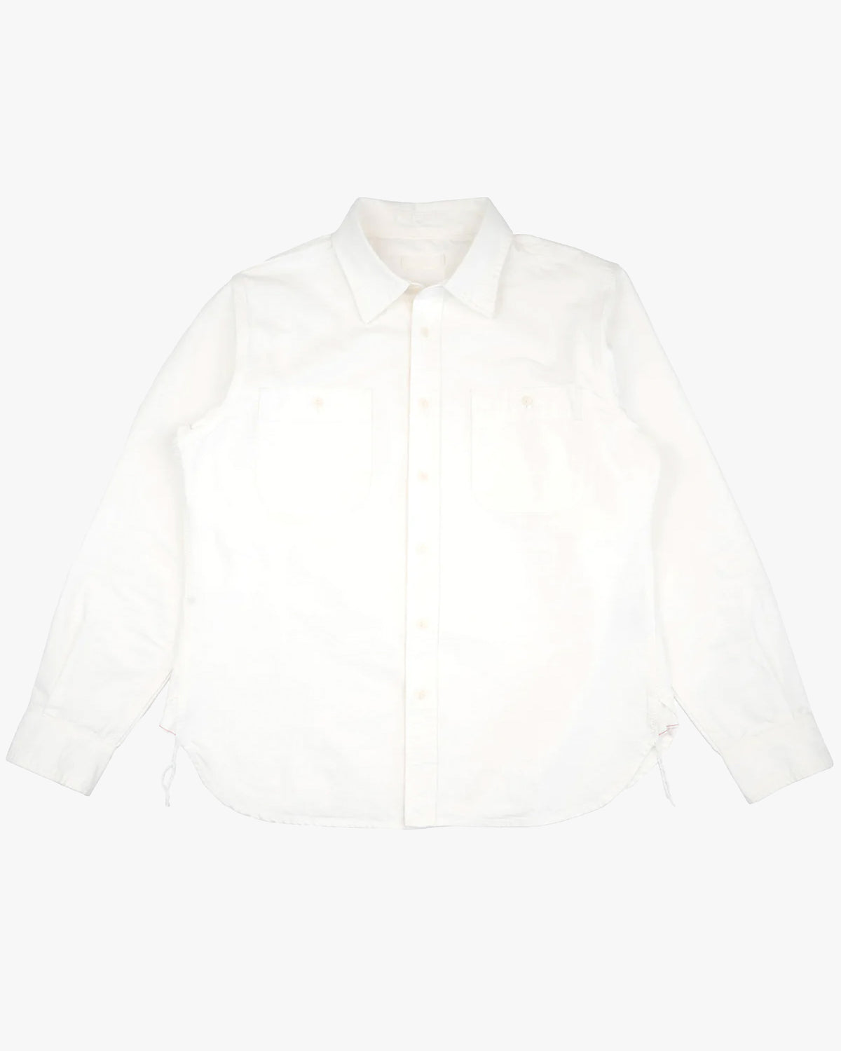 Unbranded UBS434 9oz Selvedge Oxford Work Shirt - White | The Unbranded Brand Shirts | JEANSTORE