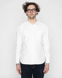 Unbranded UBS434 9oz Selvedge Oxford Work Shirt - White | The Unbranded Brand Shirts | JEANSTORE