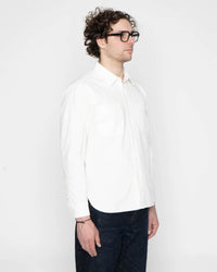Unbranded UBS434 9oz Selvedge Oxford Work Shirt - White | The Unbranded Brand Shirts | JEANSTORE
