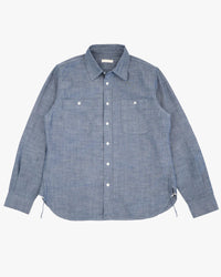 Unbranded UBS435 8.2oz Selvedge Chambray Work Shirt - Blue