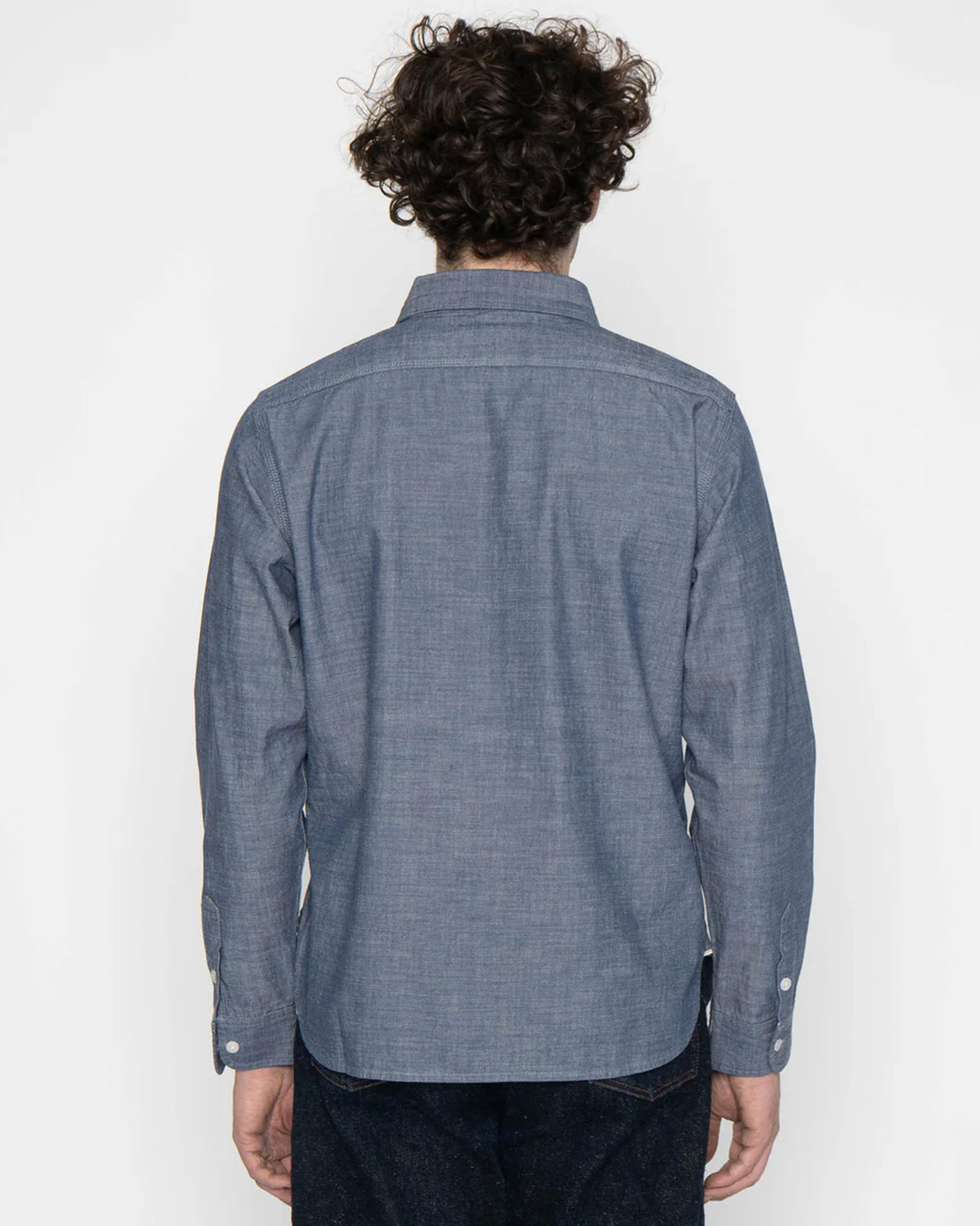 Unbranded UBS435 8.2oz Selvedge Chambray Work Shirt - Blue