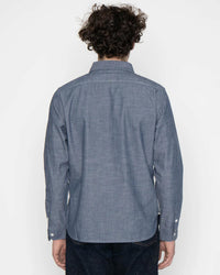 Unbranded UBS435 8.2oz Selvedge Chambray Work Shirt - Blue