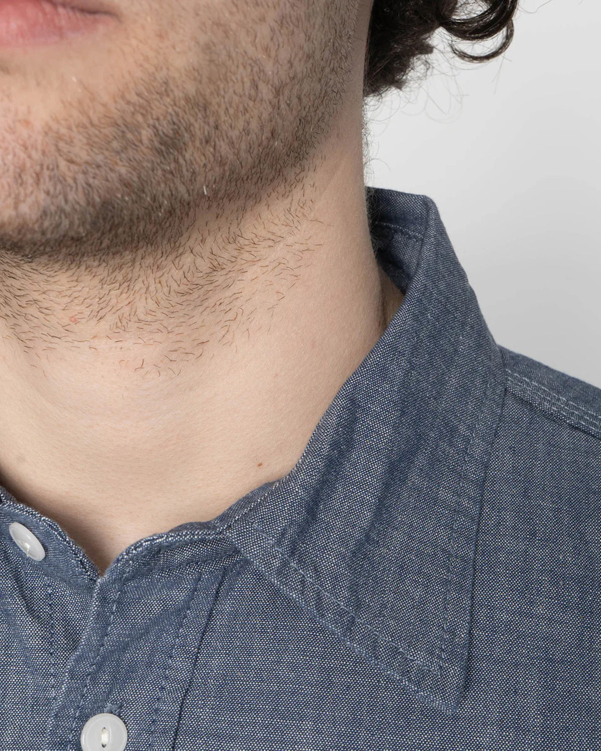 Unbranded UBS435 8.2oz Selvedge Chambray Work Shirt - Blue