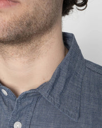 Unbranded UBS435 8.2oz Selvedge Chambray Work Shirt - Blue