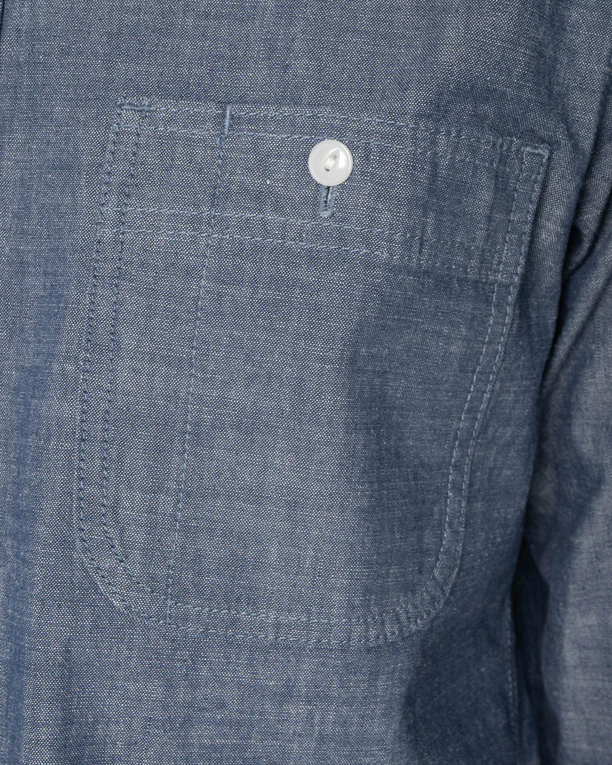 Unbranded UBS435 8.2oz Selvedge Chambray Work Shirt - Blue