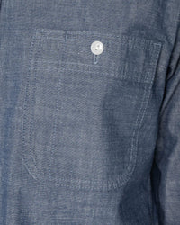 Unbranded UBS435 8.2oz Selvedge Chambray Work Shirt - Blue