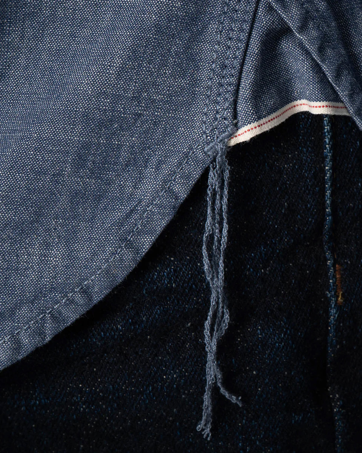 Unbranded UBS435 8.2oz Selvedge Chambray Work Shirt - Blue