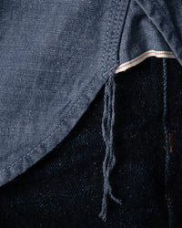 Unbranded UBS435 8.2oz Selvedge Chambray Work Shirt - Blue