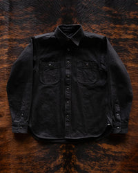 Unbranded UBS433 12oz Selvedge Work Shirt - Solid Black | The Unbranded Brand Shirts | JEANSTORE