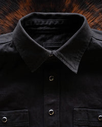 Unbranded UBS433 12oz Selvedge Work Shirt - Solid Black | The Unbranded Brand Shirts | JEANSTORE