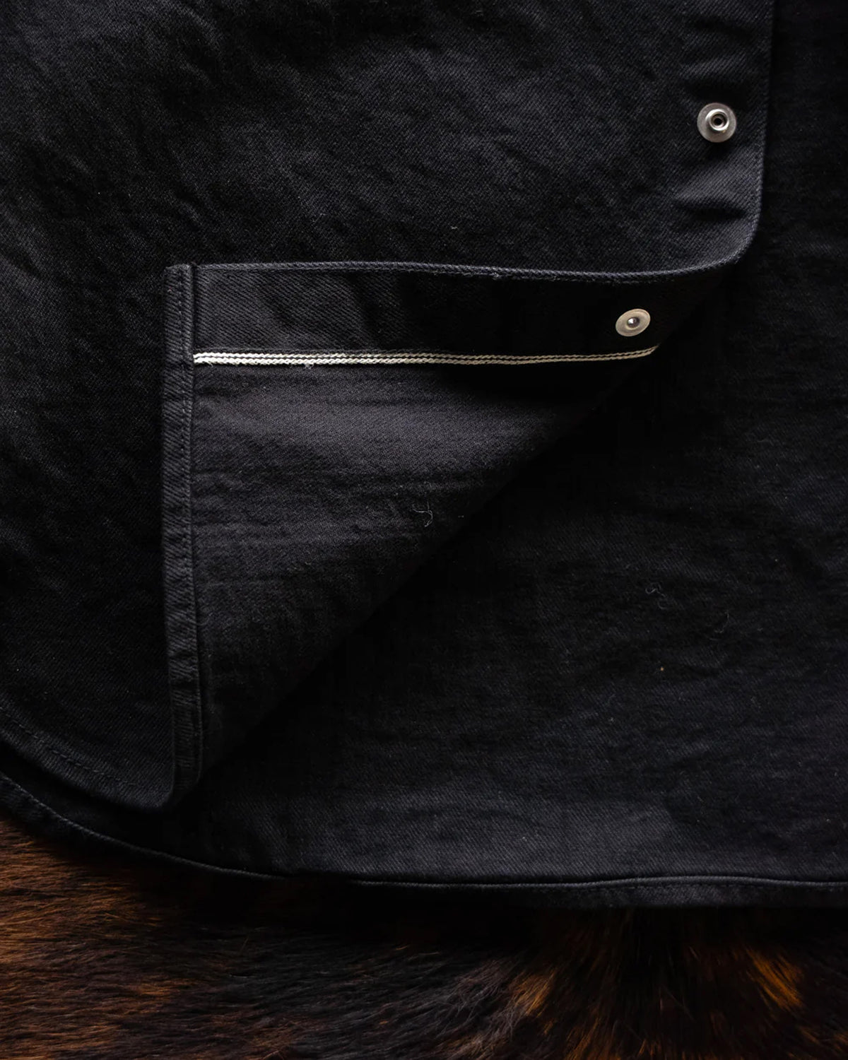 Unbranded UBS433 12oz Selvedge Work Shirt - Solid Black | The Unbranded Brand Shirts | JEANSTORE