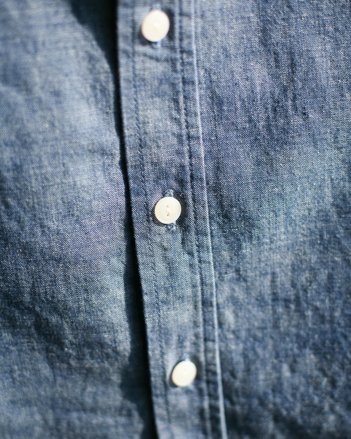 Unbranded UBS435 8.2oz Selvedge Chambray Work Shirt - Blue