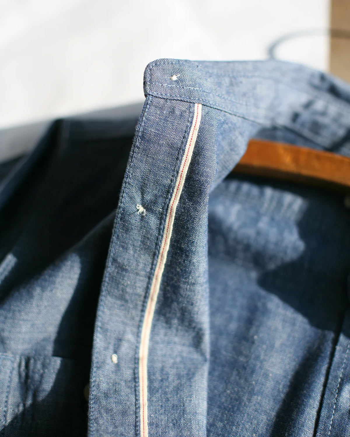 Unbranded UBS435 8.2oz Selvedge Chambray Work Shirt - Blue