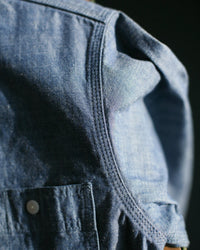 Unbranded UBS435 8.2oz Selvedge Chambray Work Shirt - Blue