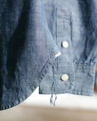Unbranded UBS435 8.2oz Selvedge Chambray Work Shirt - Blue