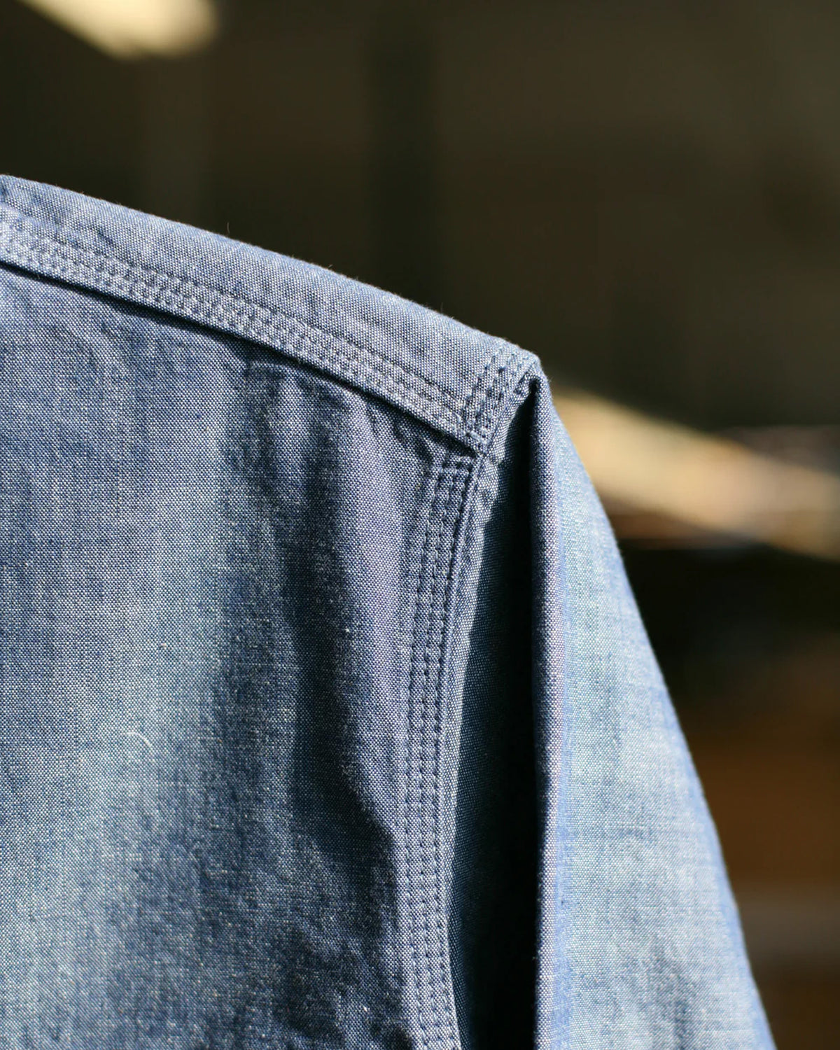 Unbranded UBS435 8.2oz Selvedge Chambray Work Shirt - Blue