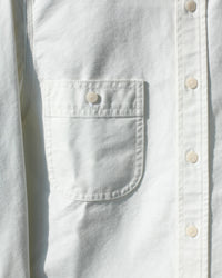 Unbranded UBS434 9oz Selvedge Oxford Work Shirt - White | The Unbranded Brand Shirts | JEANSTORE