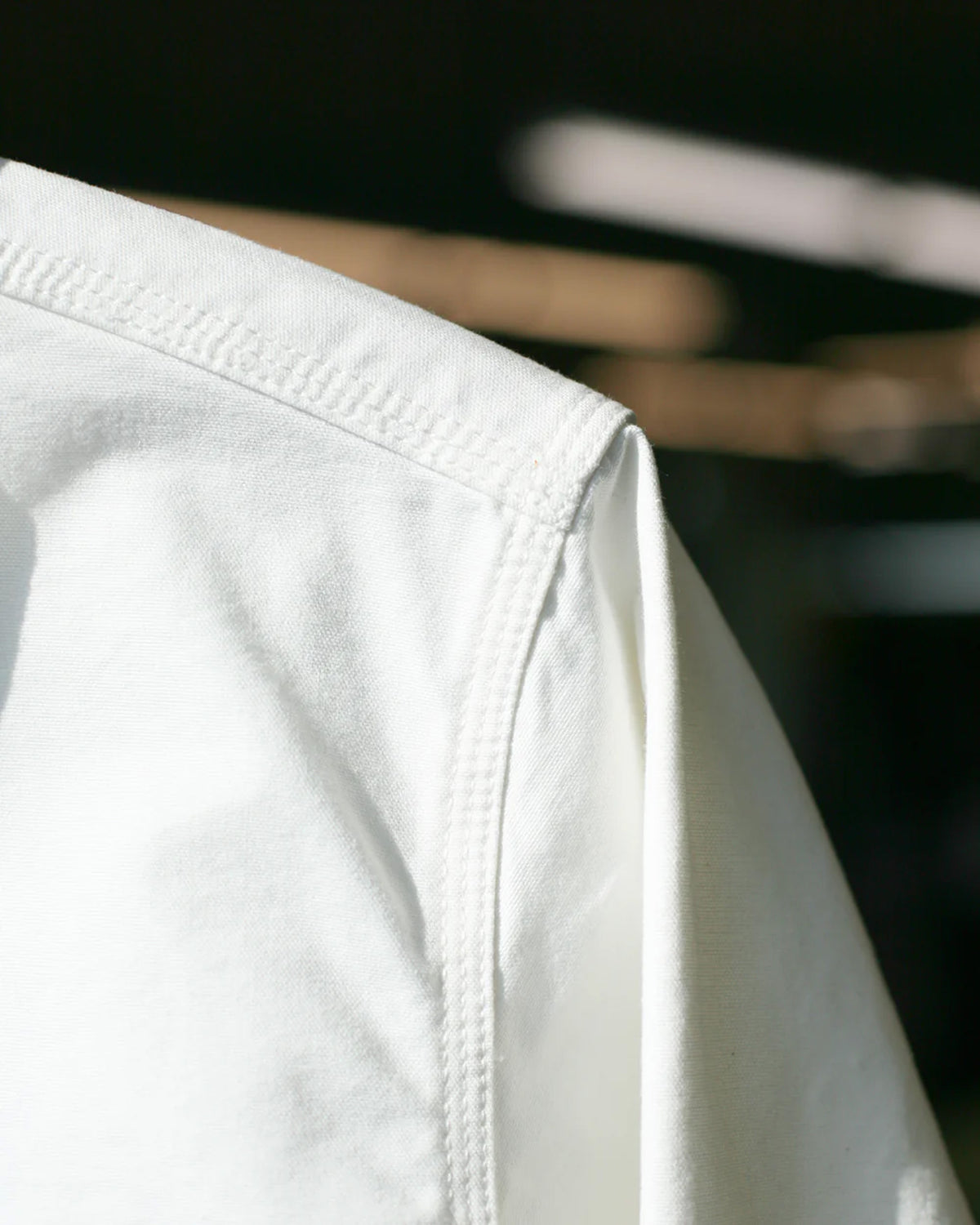 Unbranded UBS434 9oz Selvedge Oxford Work Shirt - White | The Unbranded Brand Shirts | JEANSTORE