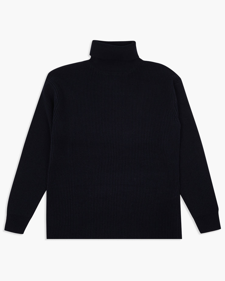 Replay Sartoriale Turtleneck Knitted Sweater - Blue Black