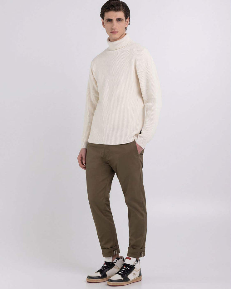 Replay Sartoriale Turtleneck Knitted Sweater - Butter White