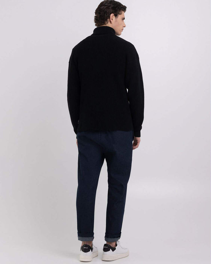 Replay Sartoriale Turtleneck Knitted Sweater - Black