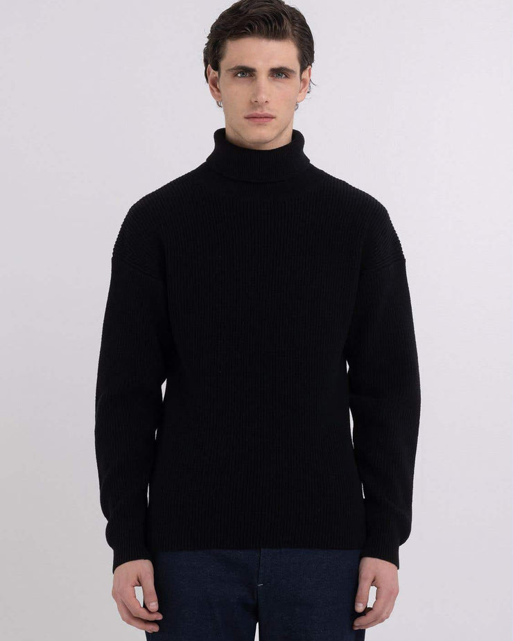 Replay Sartoriale Turtleneck Knitted Sweater - Black