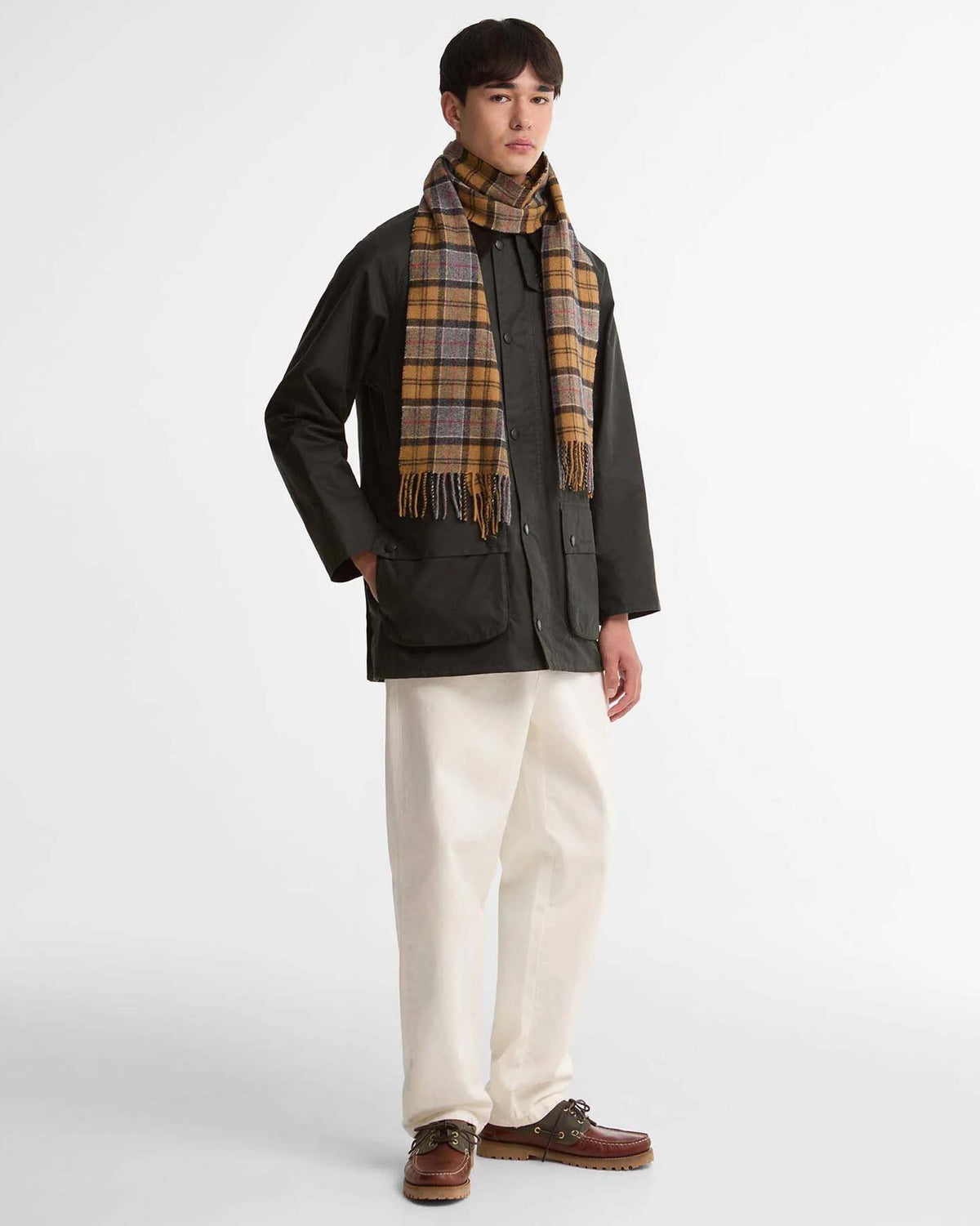 Barbour Heritage Tartan Lambswool Scarf - Dark Dress Tartan