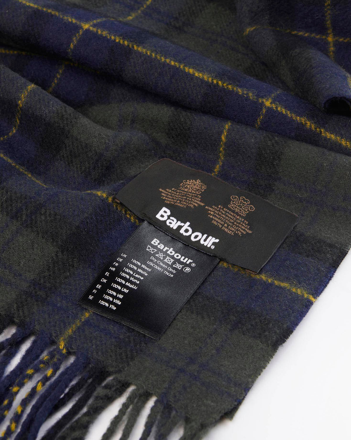 Barbour Heritage Tartan Lambswool Scarf - Olive Night Tartan