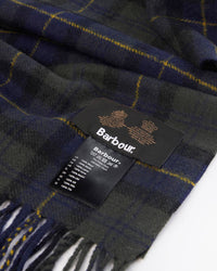 Barbour Heritage Tartan Lambswool Scarf - Olive Night Tartan