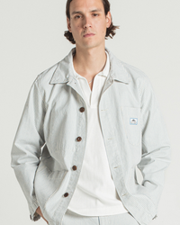 Le Mont St Michel Vins Striped Work Jacket - Blue | Le Mont St Michel Jackets & Coats | JEANSTORE