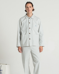 Le Mont St Michel Vins Striped Work Jacket - Blue | Le Mont St Michel Jackets & Coats | JEANSTORE