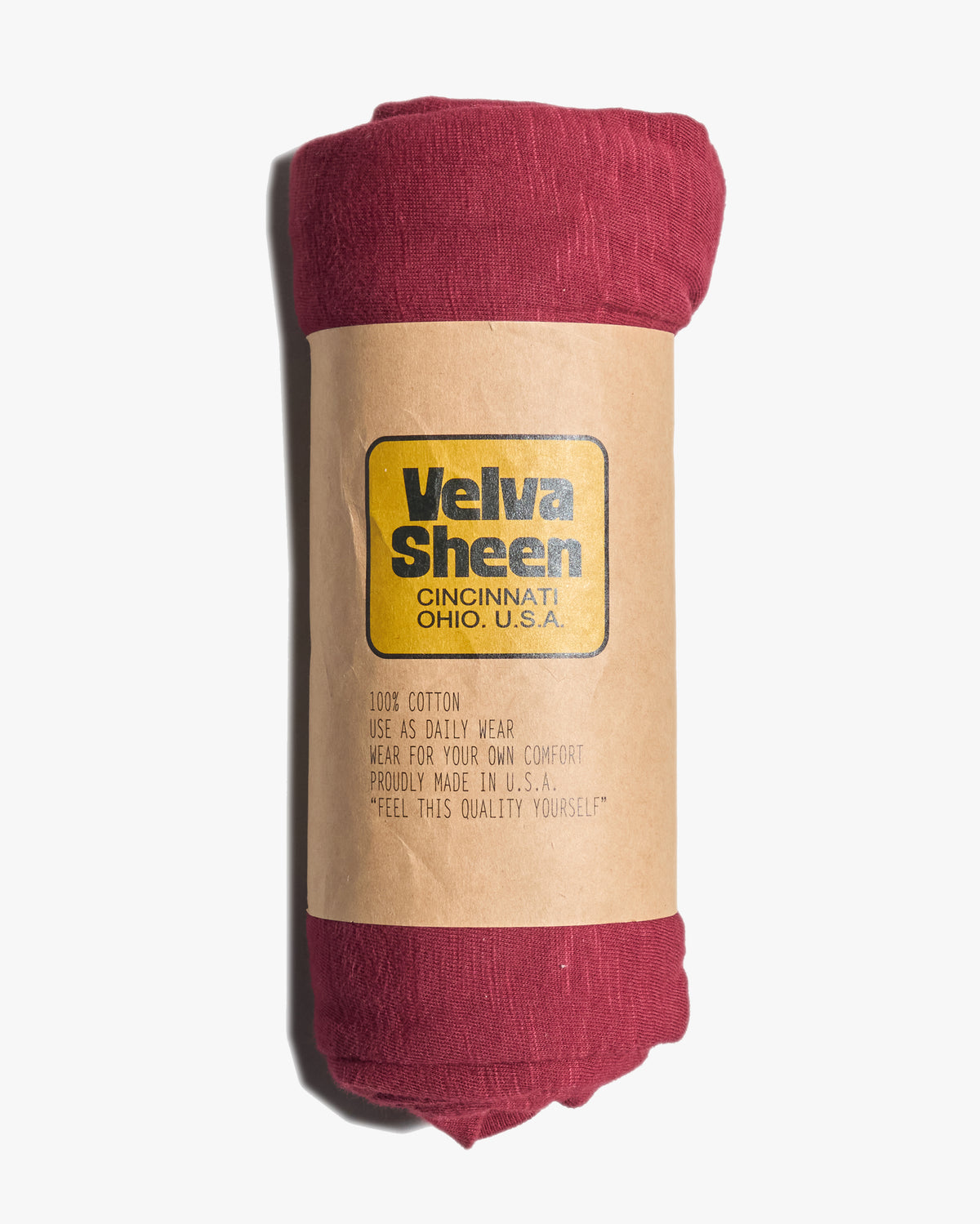 Velva Sheen Rolled L/S Regular Tee - Burgundy