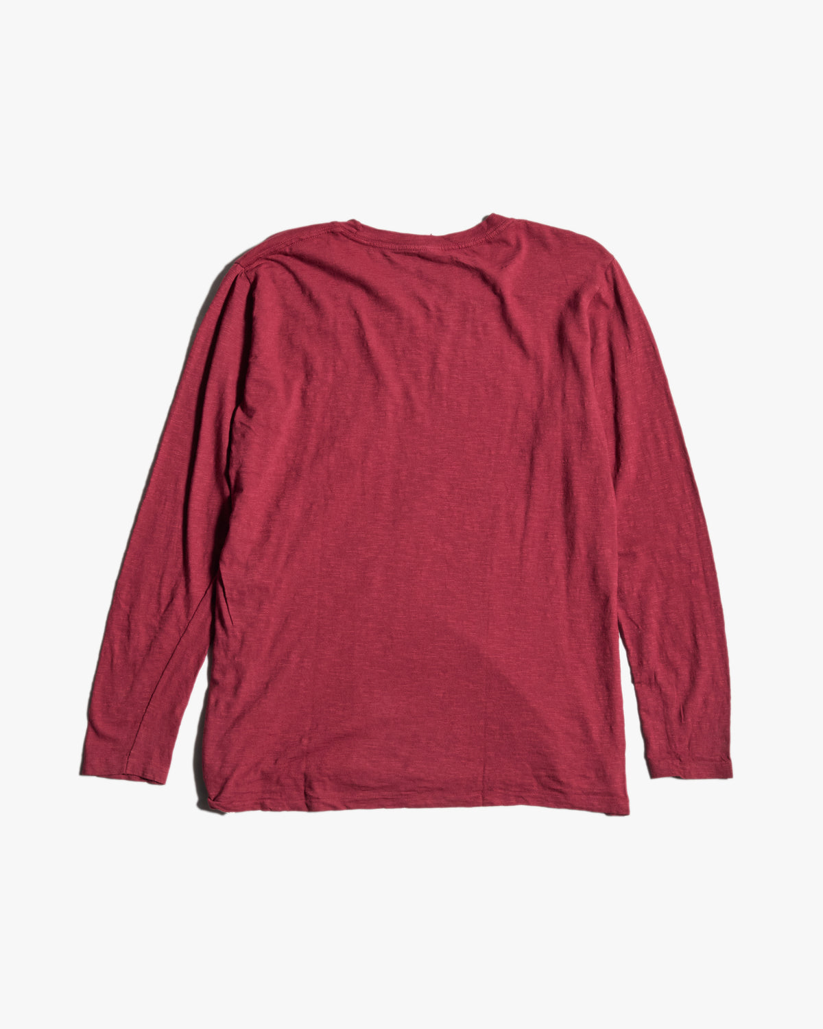 Velva Sheen Rolled L/S Regular Tee - Burgundy